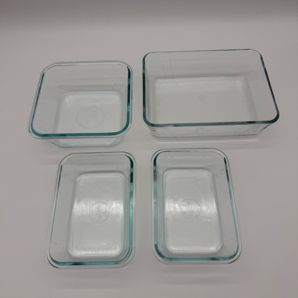 Vintage Pyrex Clear Glass Baking Dish Lot of 4 USA & France Casserole Bakeware